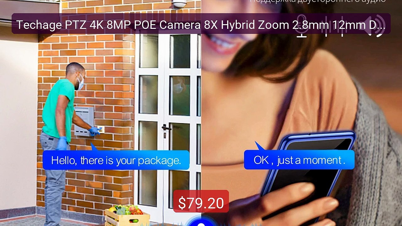 Techage PTZ 4K 8MP POE Camera 8X Hybrid Zoom 2.8mm 12mm Dual L... -- Best Buy 2026 | Great Quality!