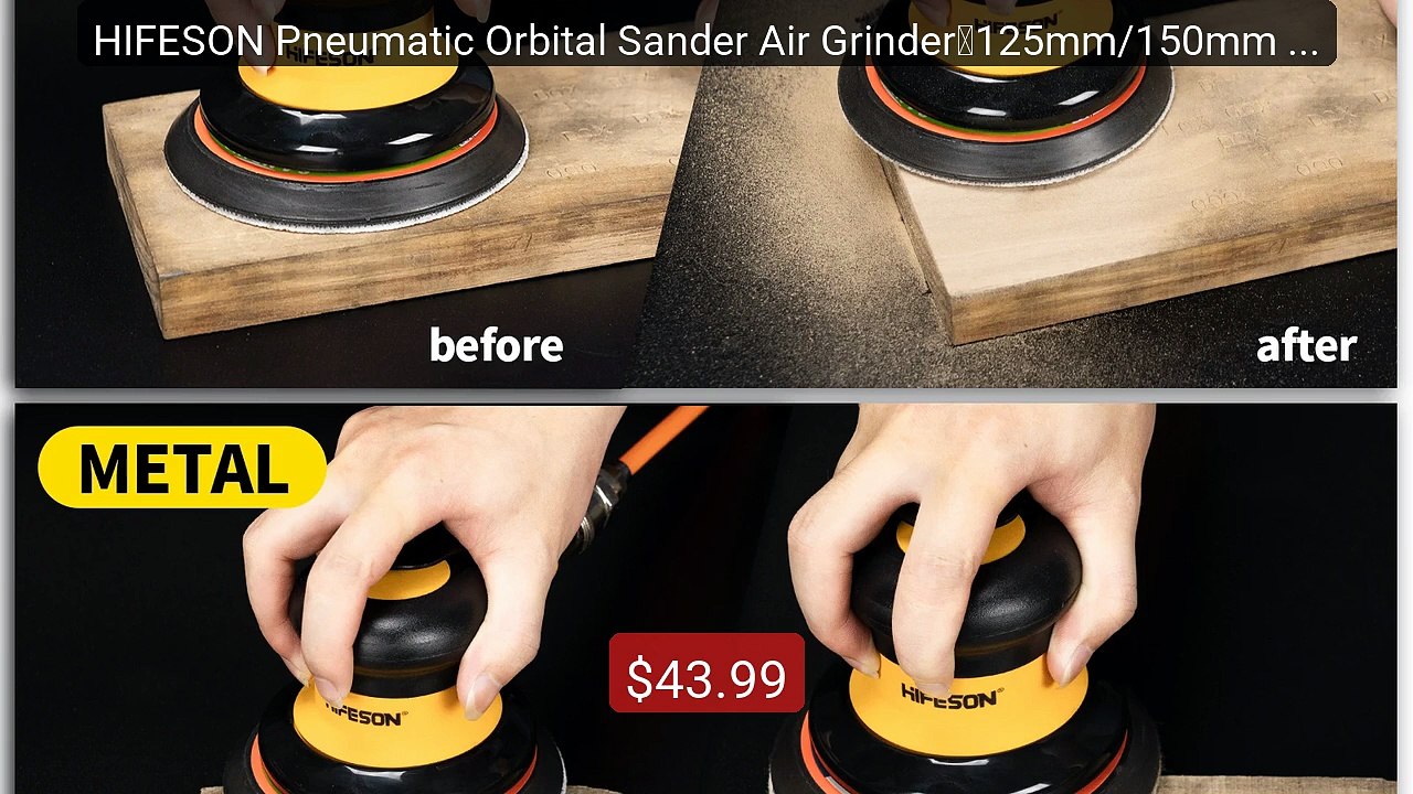 HIFESON Pneumatic Orbital Sander Air Grinder，125mm/150mm Va... -- Top Pick 2026 | Unbeatable Price!