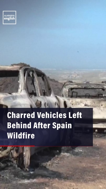 Charred Vehicles Left Behind After Spain Wildfire