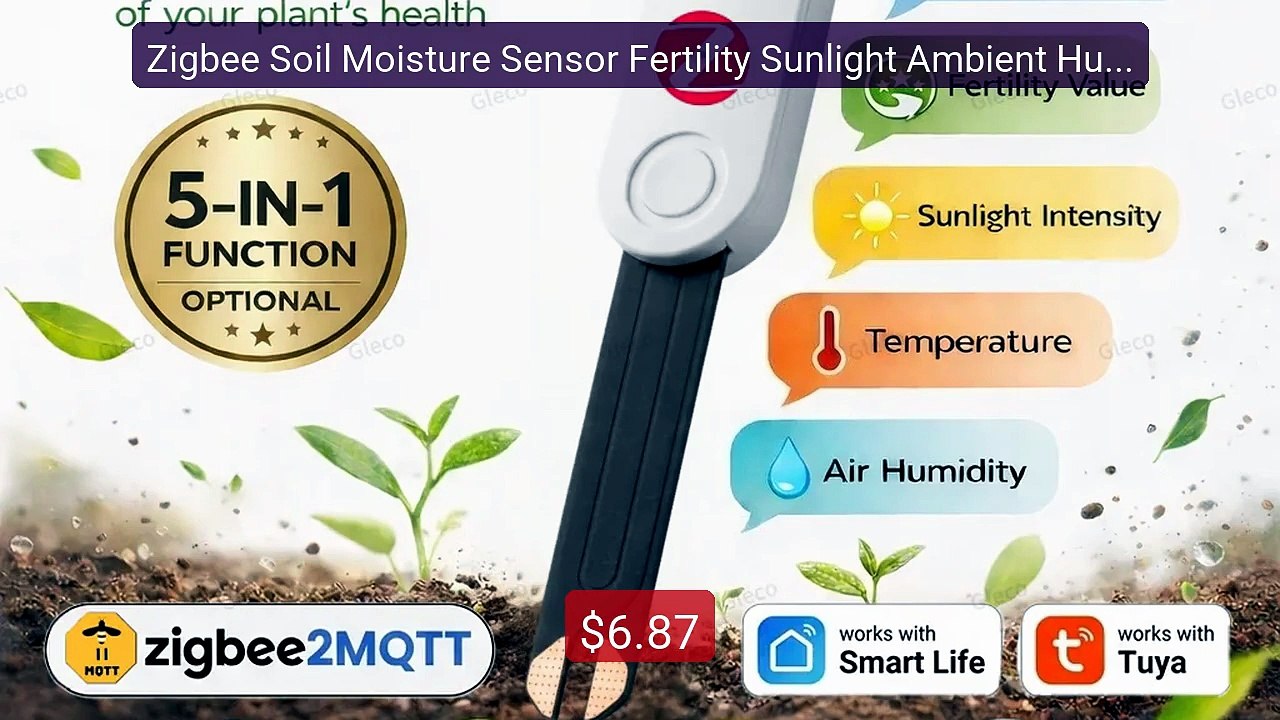 Zigbee Soil Moisture Sensor Fertility Sunlight Ambient Humidi... -- Amazing Value 2026 | Must Have!