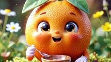 Cute Orange Enjoying a Healthy Snack | Adorable Fruit Animation