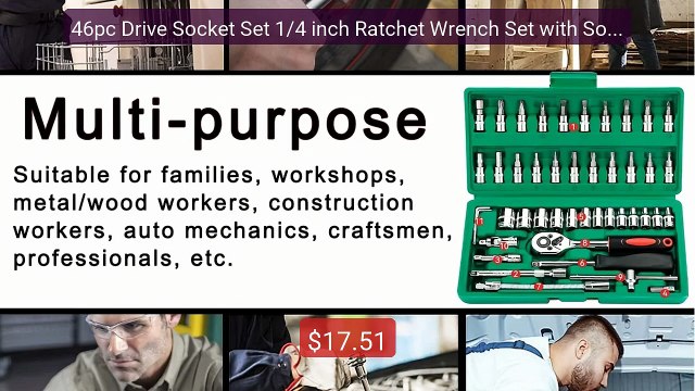 46pc Drive Socket Set 1/4 inch Ratchet Wrench Set with Sockets... Best Buy 2026 | Great Quality!