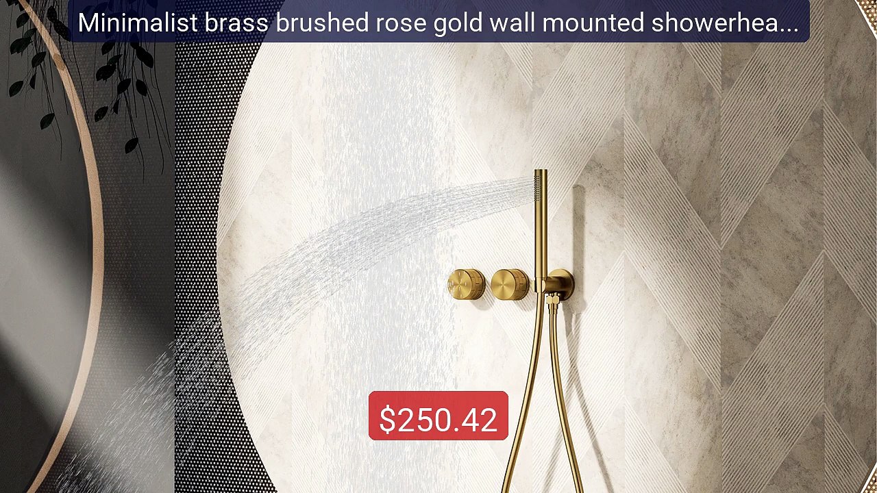 Minimalist brass brushed rose gold wall mounted showerhead. E... -- Amazing Value 2026 | Must Have!