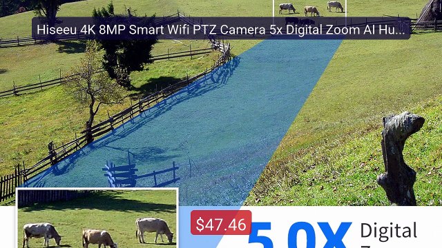 Hiseeu 4K 8MP Smart Wifi PTZ Camera 5x Digital Zoom AI Human Detec... Best Deal 2026 | Shop Now!
