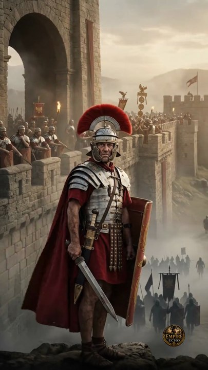 🛡️ One Roman soldier stood his ground when everyone else retreated behind the gates.