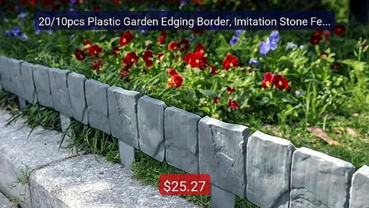 20/10pcs Plastic Garden Edging Border, Imitation Stone Fence ... -- Amazing Value 2026 | Must Have!