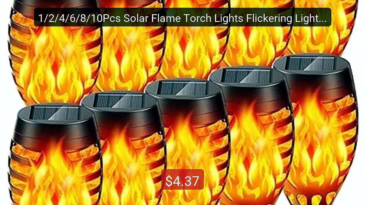 1/2/4/6/8/10Pcs Solar Flame Torch Lights Flickering Light Wate... -- Best Buy 2026 | Great Quality!