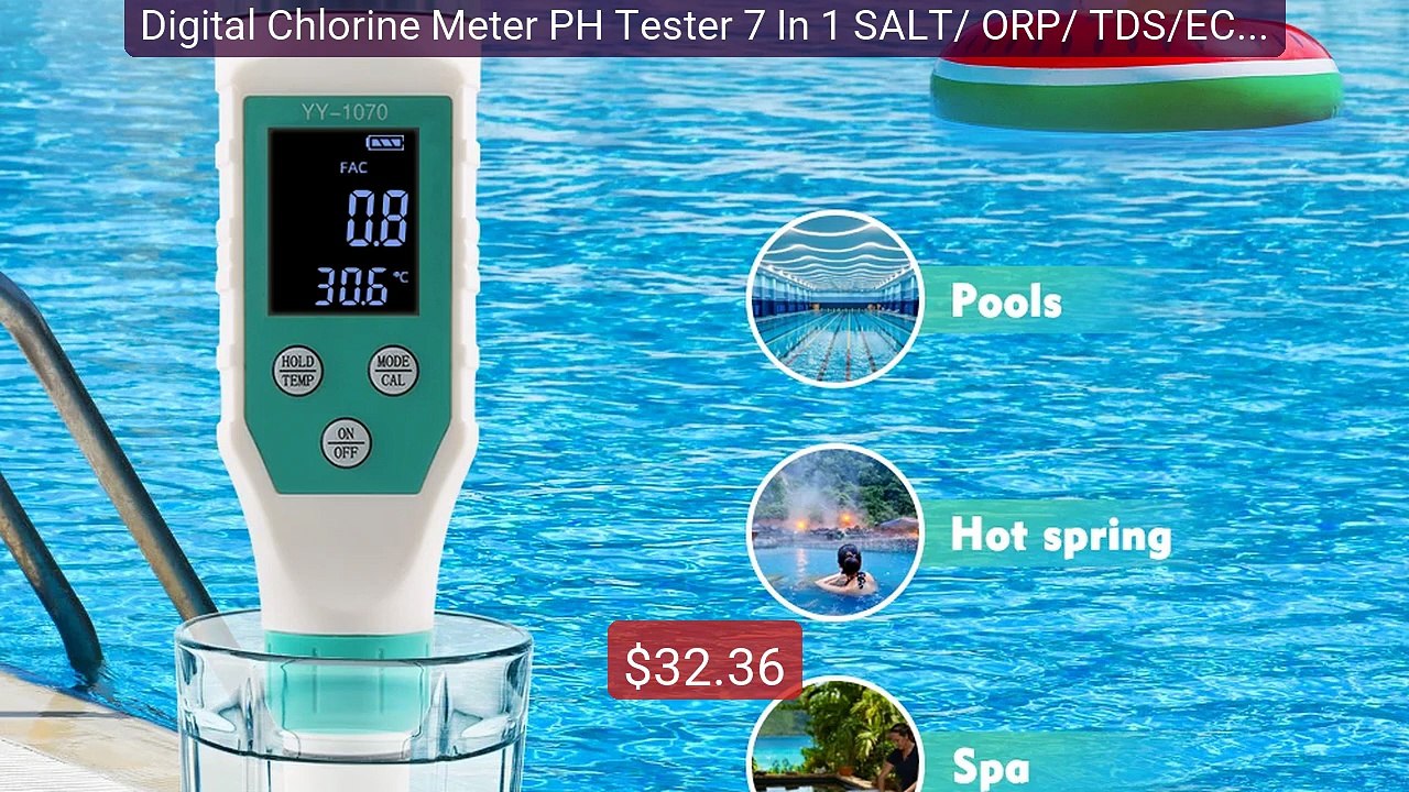 Digital Chlorine Meter PH Tester 7 In 1 SALT/ ORP/ TDS/EC/TEMP Tes... -- Best Deal 2026 | Shop Now!