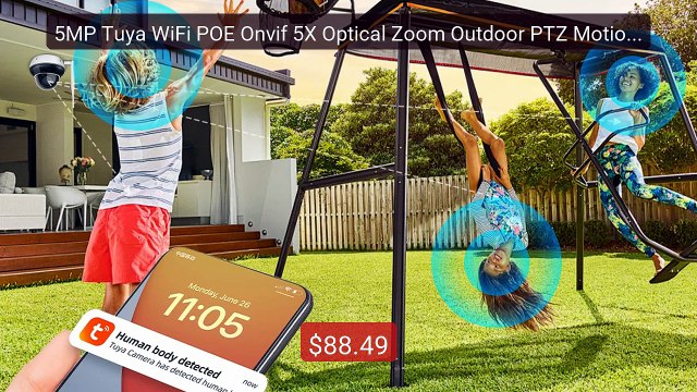 5MP Tuya WiFi POE Onvif 5X Optical Zoom Outdoor PTZ Motion Tracking... Top Rated 2026 | Buy Now!