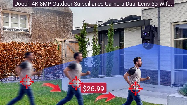 Jooah 4K 8MP Outdoor Surveillance Camera Dual Lens 5G Wifi IP ... Hot Deal 2026 | Limited Offer!