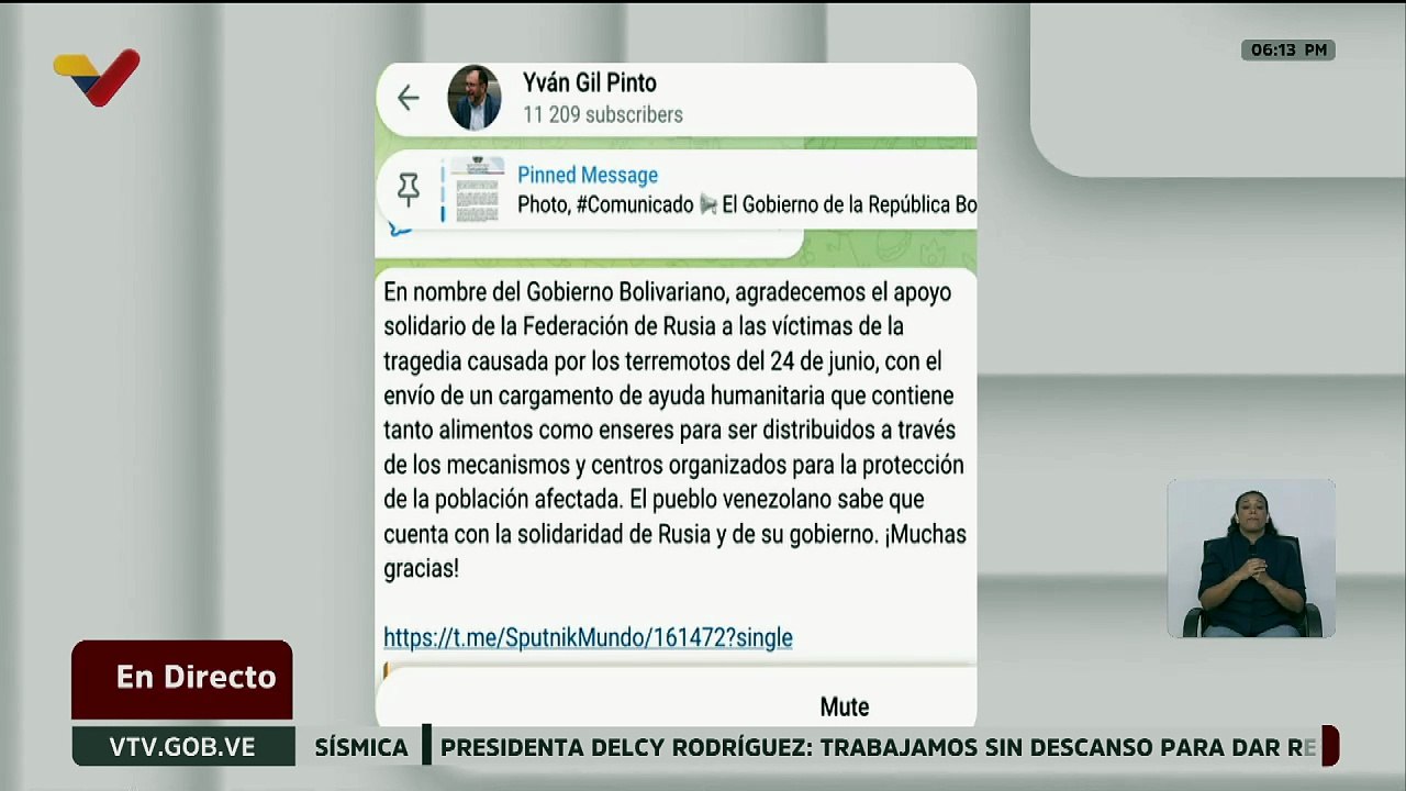 Canciller Yván Gil: El pueblo venezolano sabe que cuenta con la solidaridad de Rusia y su gobierno