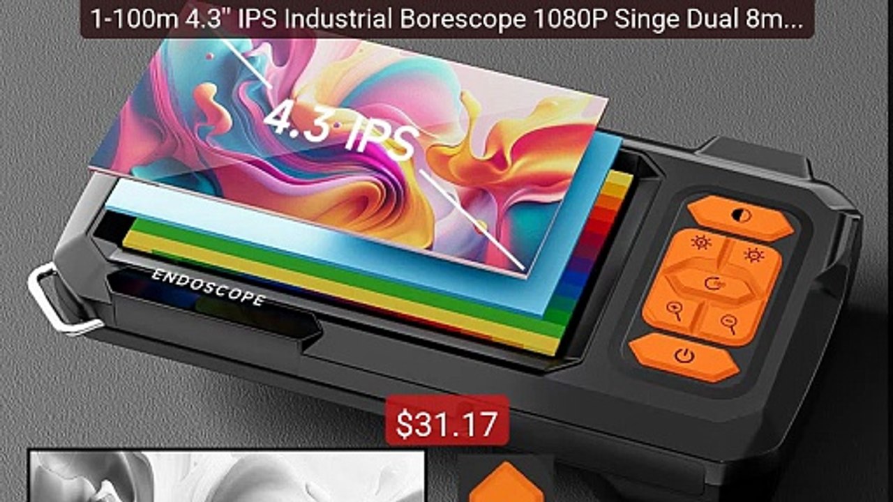 1-100m 4.3'' IPS Industrial Borescope 1080P Singe Dual 8mm Le... -- Amazing Value 2026 | Must Have!