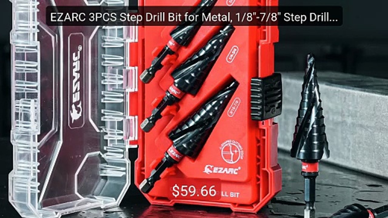 EZARC 3PCS Step Drill Bit for Metal, 1/8"-7/8" Step Drill Bit ... -- Hot Deal 2026 | Limited Offer!