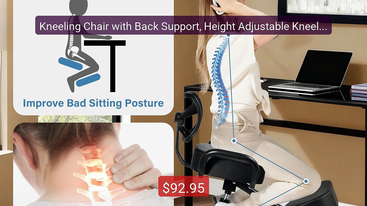 Kneeling Chair with Back Support, Height Adjustable Kneeling Chair ... -- Top Rated 2026 | Buy Now!