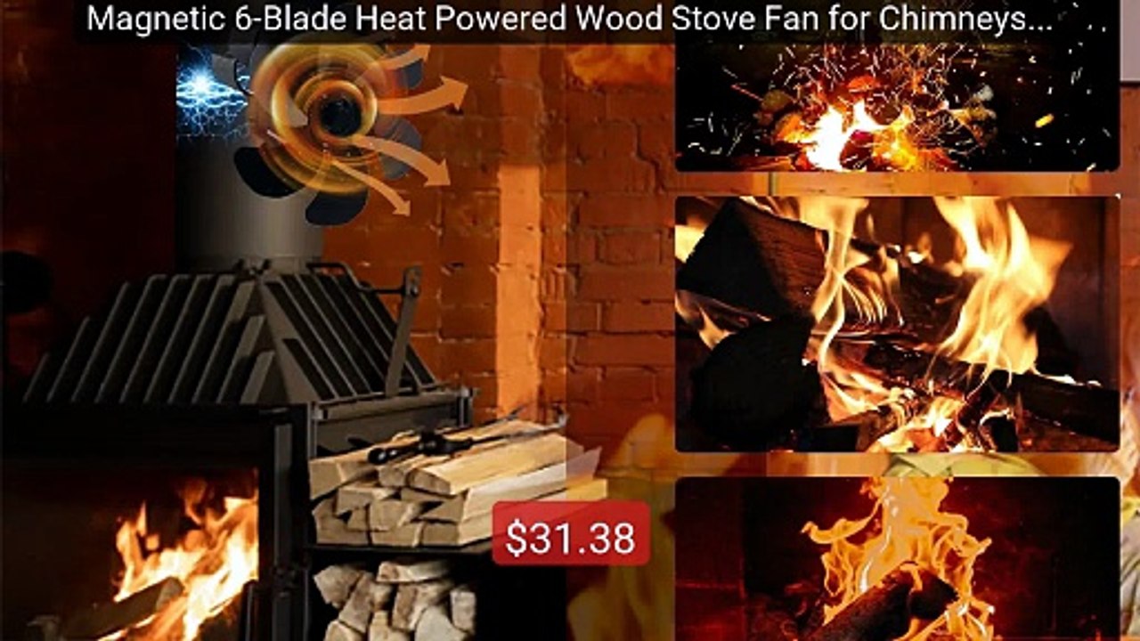 Magnetic 6-Blade Heat Powered Wood Stove Fan for Chimneys and ... -- Best Buy 2026 | Great Quality!