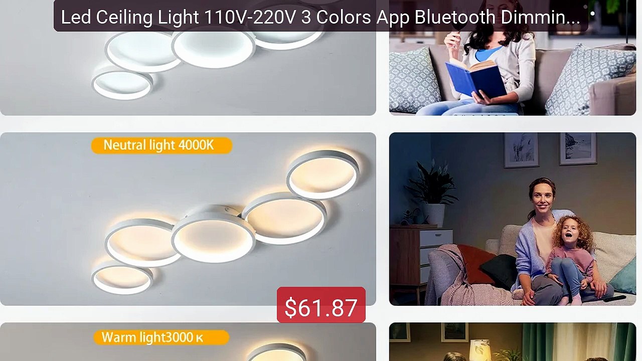 Led Ceiling Light 110V-220V 3 Colors App Bluetooth Dimming Mo... -- Amazing Value 2026 | Must Have!