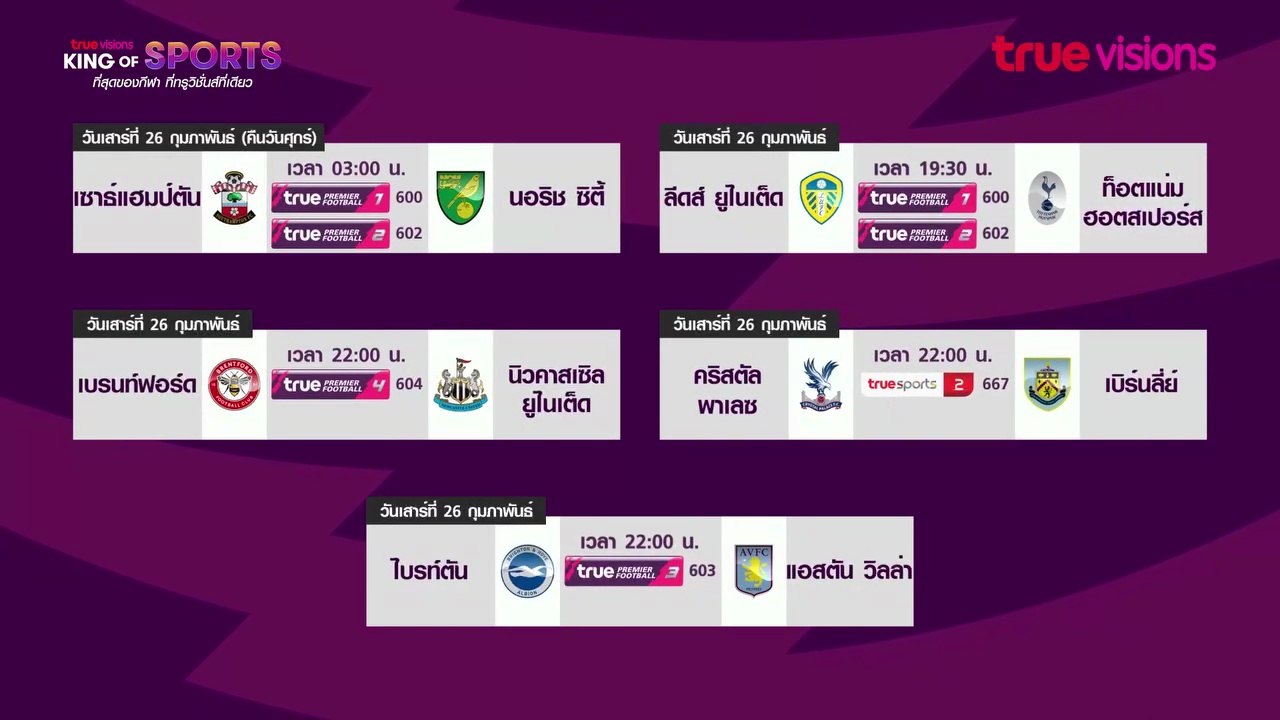 Premier League 2021/22 Matchday 27 : Promo (TrueVisions)
