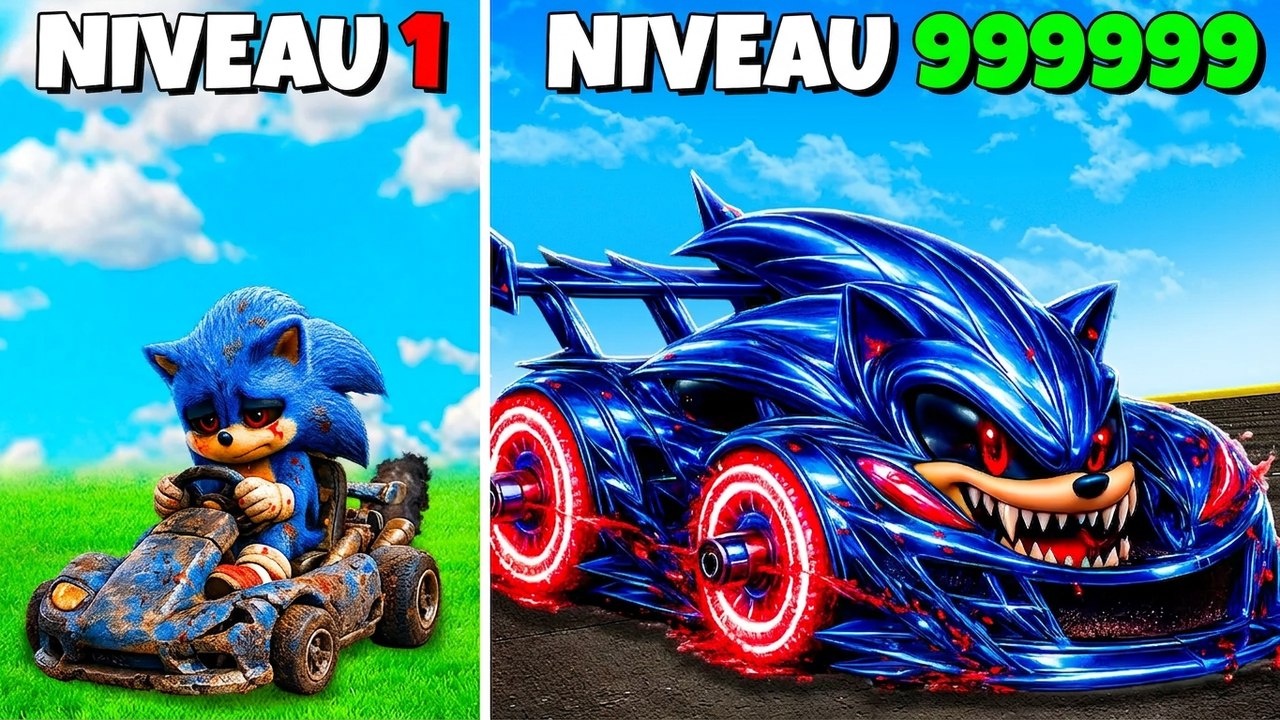 La voiture de SONIC.EXE passe du niveau 1 au niveau 1 000 000 dans GTA 5 ! (Mod Sonic Movie)
