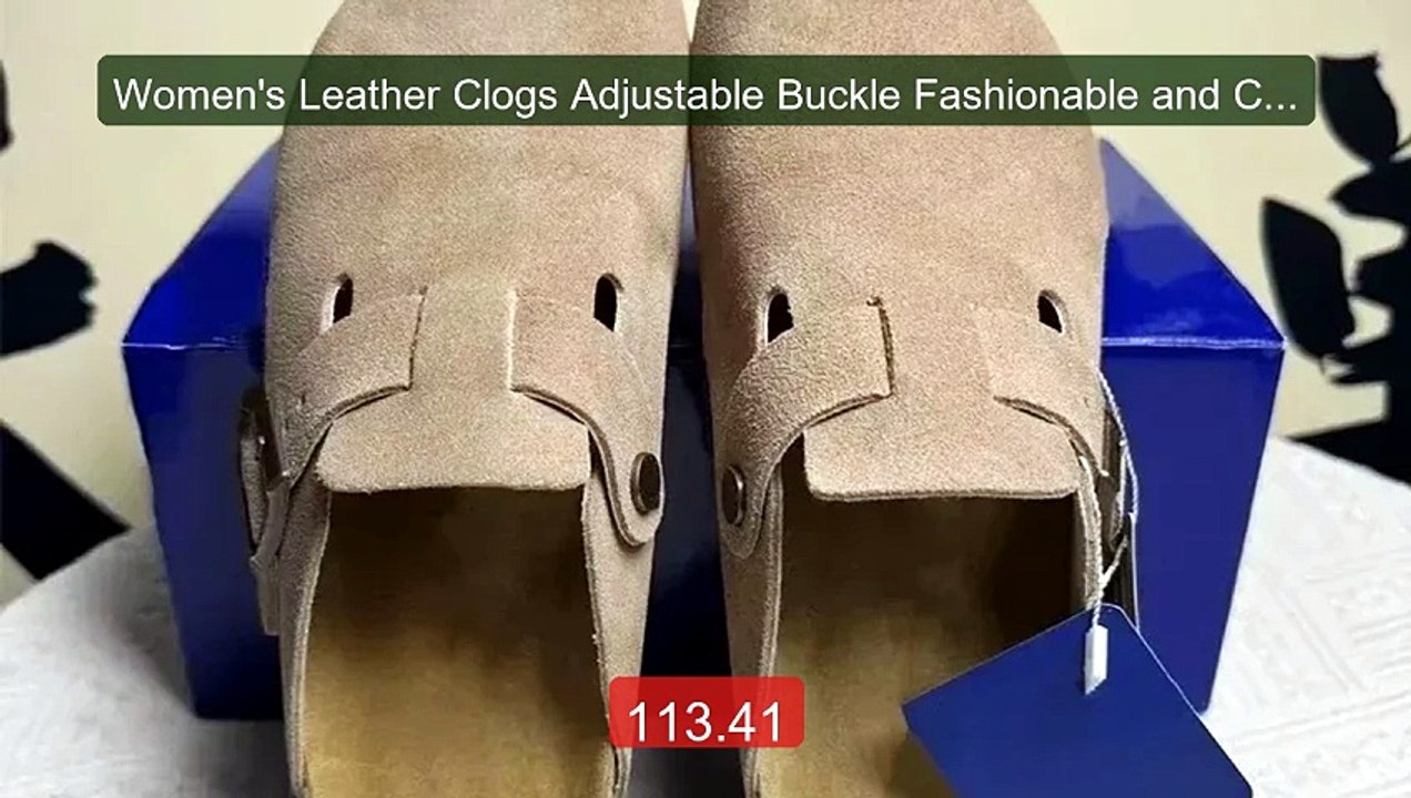Women's Leather Clogs Adjustable Buckle Fashionable and Comfor... -- Hot Deal 2026 | Limited Offer!