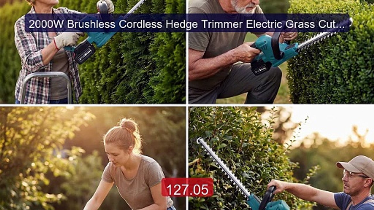 2000W Brushless Cordless Hedge Trimmer Electric Grass Cutter Shrub... -- Best Deal 2026 | Shop Now!