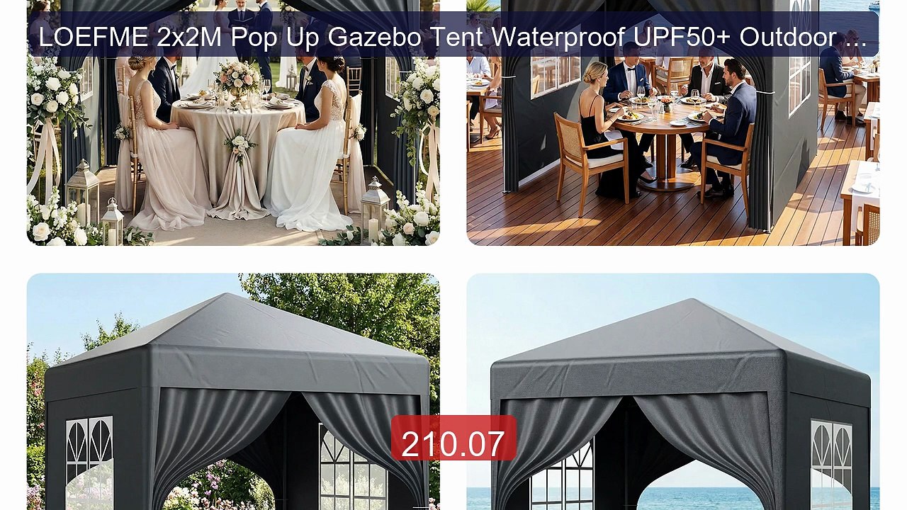 LOEFME 2x2M Pop Up Gazebo Tent Waterproof UPF50+ Outdoor Cano... -- Amazing Value 2026 | Must Have!
