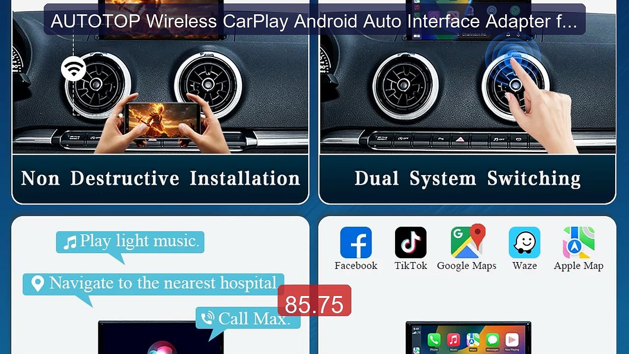 AUTOTOP Wireless CarPlay Android Auto Interface Adapter for... -- Top Pick 2026 | Unbeatable Price!