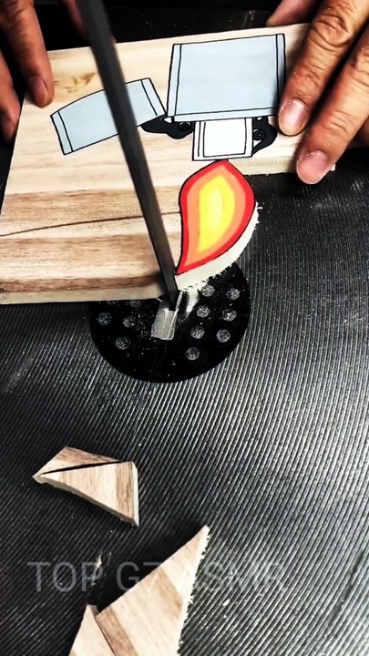​Cutting a Lighter Drawing on Wood: Oddly Satisfying ASMR 🔥✨ | Top G7 ASMR