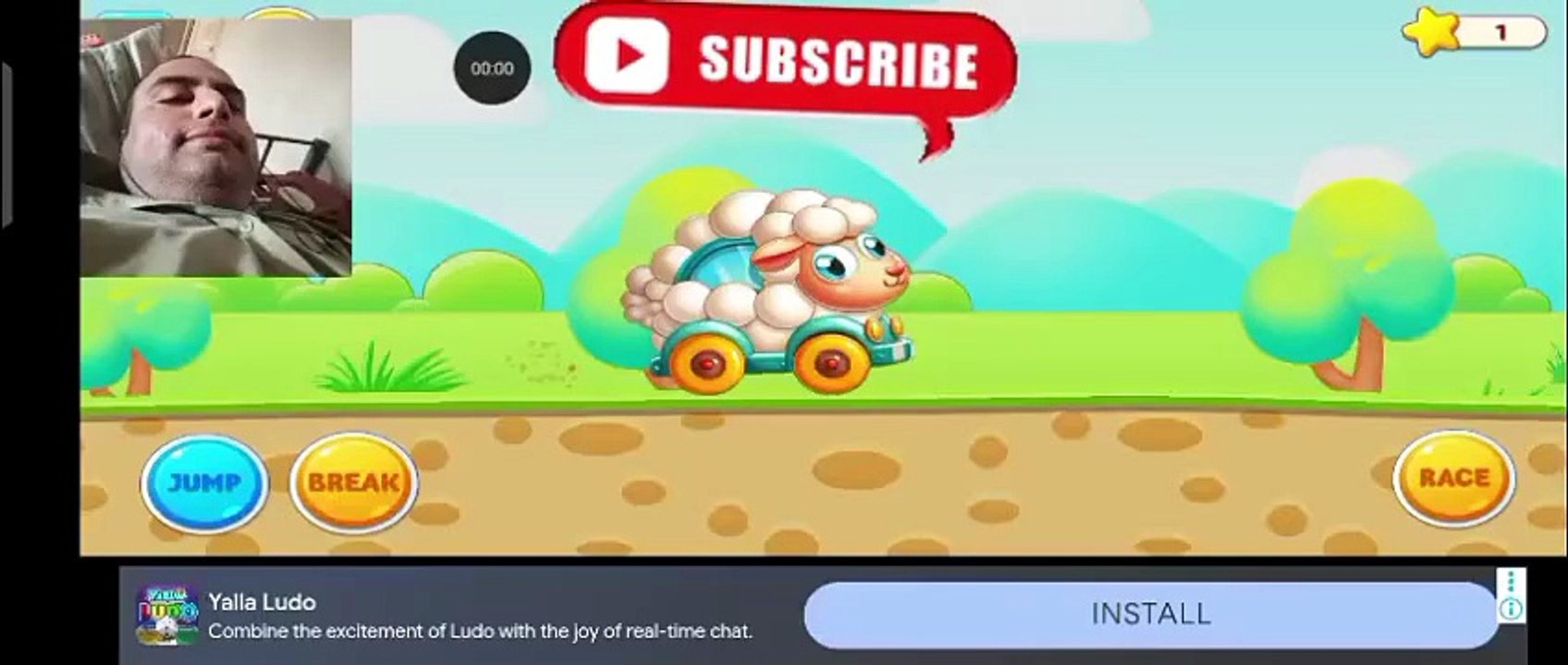 " White sheep cute animal car racing gameplay 🎮 🐏🐑🐏 "