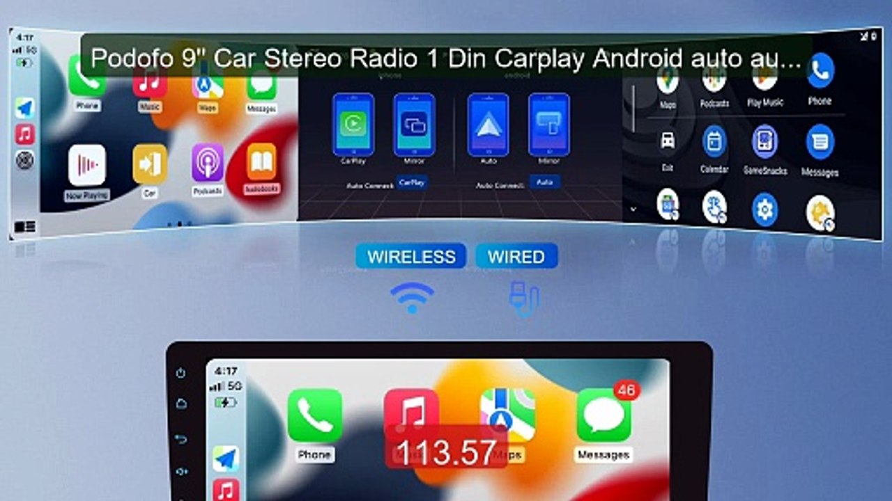 Podofo 9'' Car Stereo Radio 1 Din Carplay Android auto auto... -- Top Pick 2026 | Unbeatable Price!