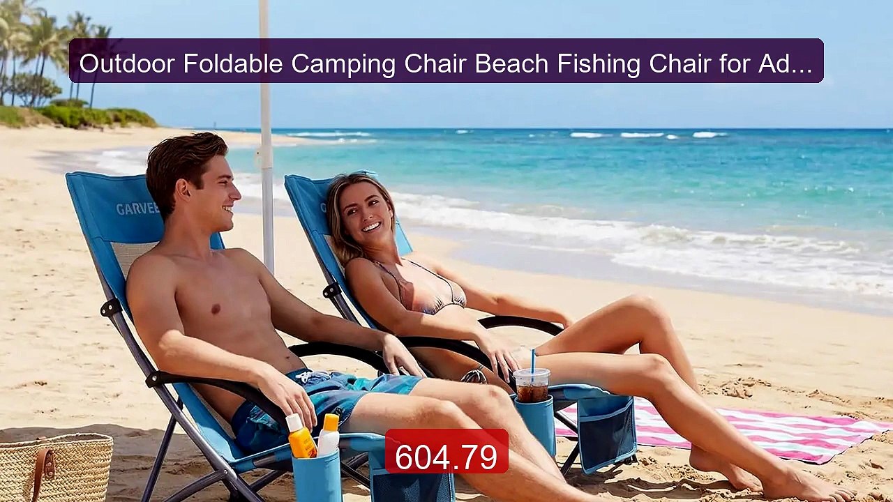 Outdoor Foldable Camping Chair Beach Fishing Chair for Adults... -- Amazing Value 2026 | Must Have!