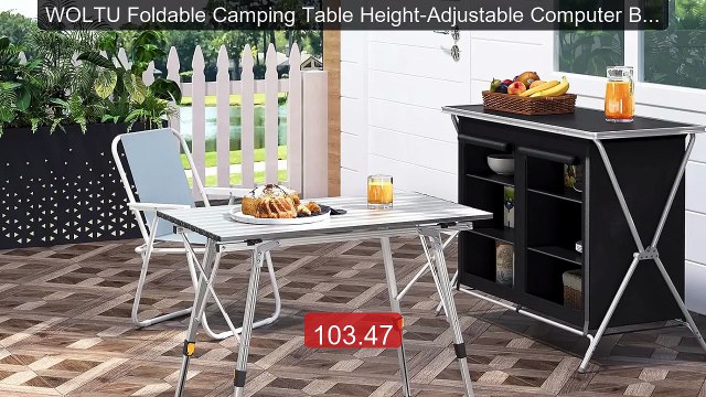 WOLTU Foldable Camping Table Height-Adjustable Computer Bed Table F... Top Rated 2026 | Buy Now!