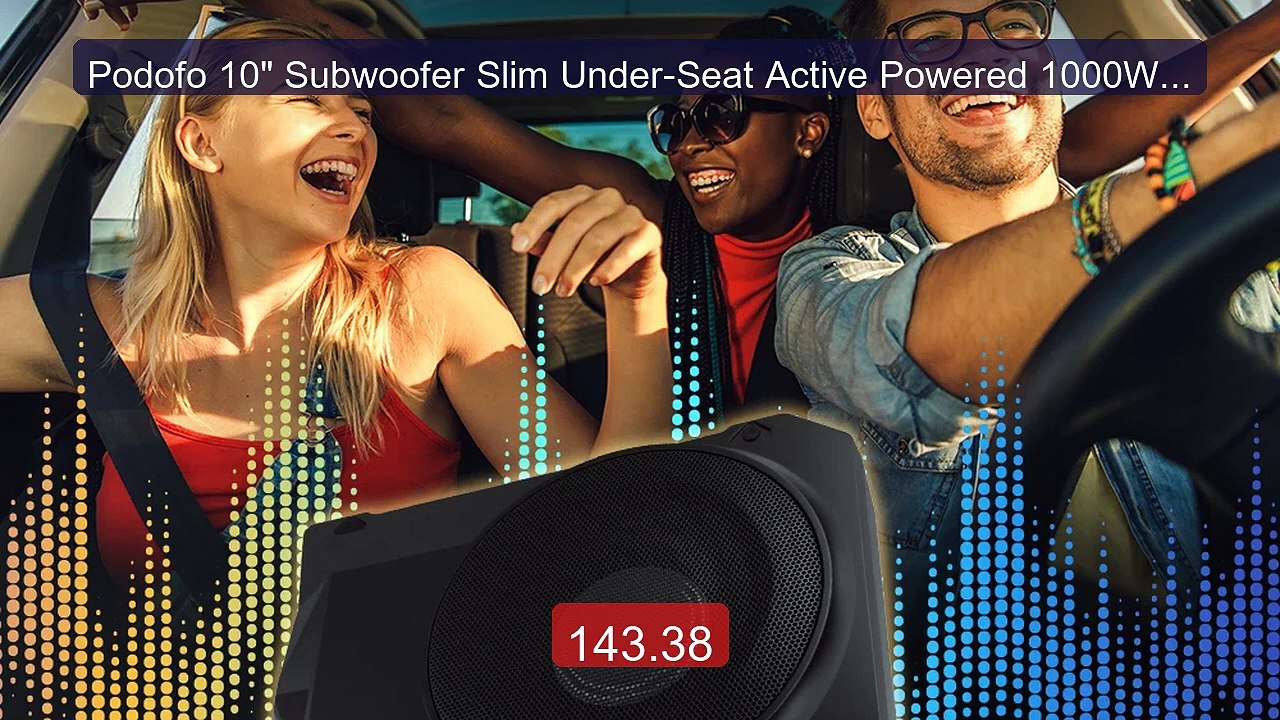 Podofo 10" Subwoofer Slim Under-Seat Active Powered 1000W Car ... -- Best Buy 2026 | Great Quality!