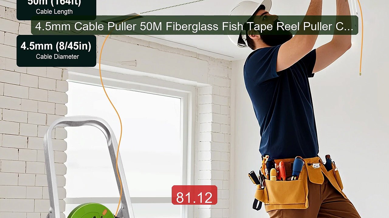 4.5mm Cable Puller 50M Fiberglass Fish Tape Reel Puller Conduit Duc... -- Top Rated 2026 | Buy Now!