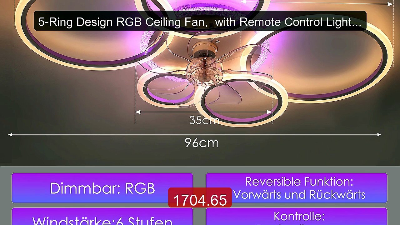 5-Ring Design RGB Ceiling Fan,  with Remote Control Lightin... -- Top Pick 2026 | Unbeatable Price!