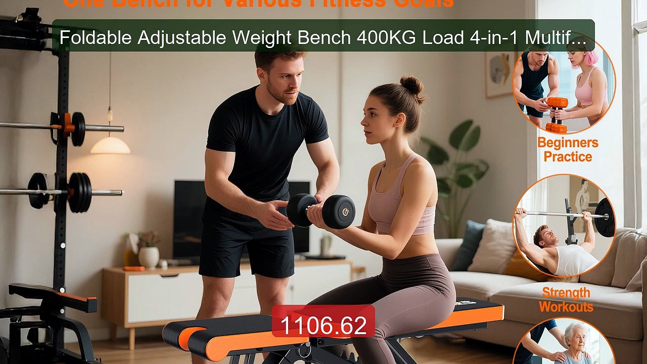 Foldable Adjustable Weight Bench 400KG Load 4-in-1 Multifunct... -- Amazing Value 2026 | Must Have!