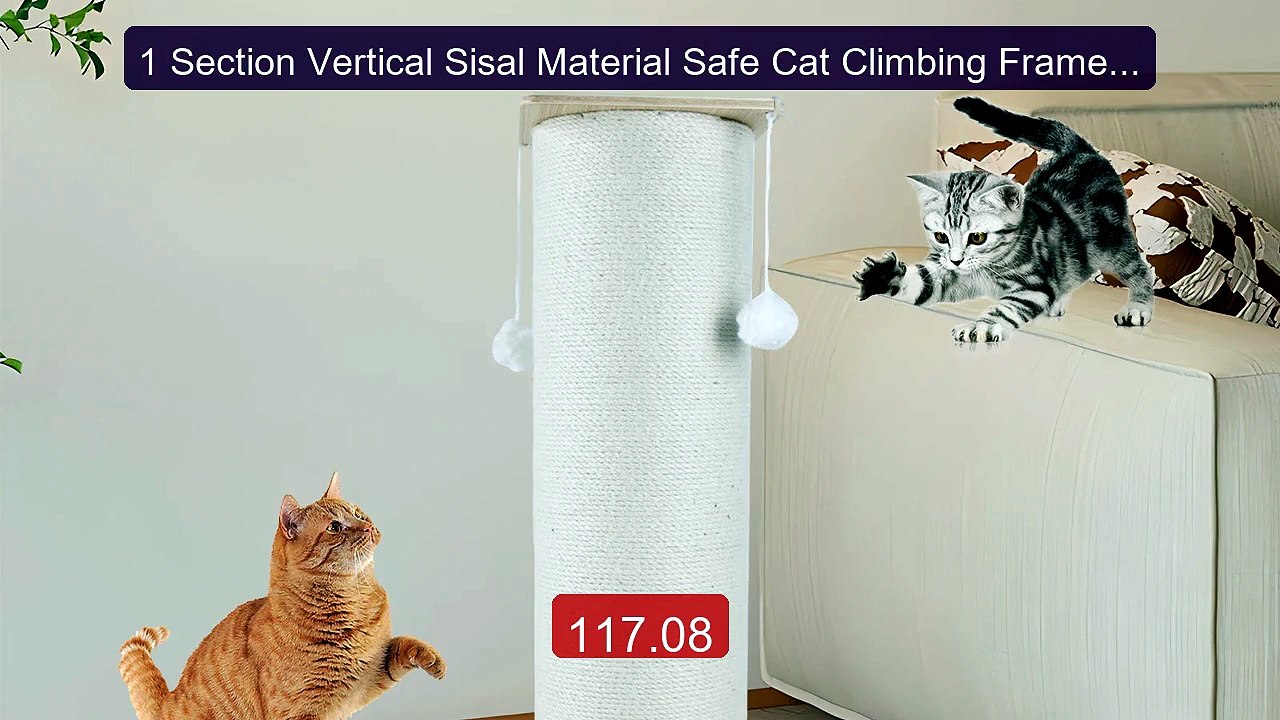 1 Section Vertical Sisal Material Safe Cat Climbing Frame Tree Mod... -- Best Deal 2026 | Shop Now!