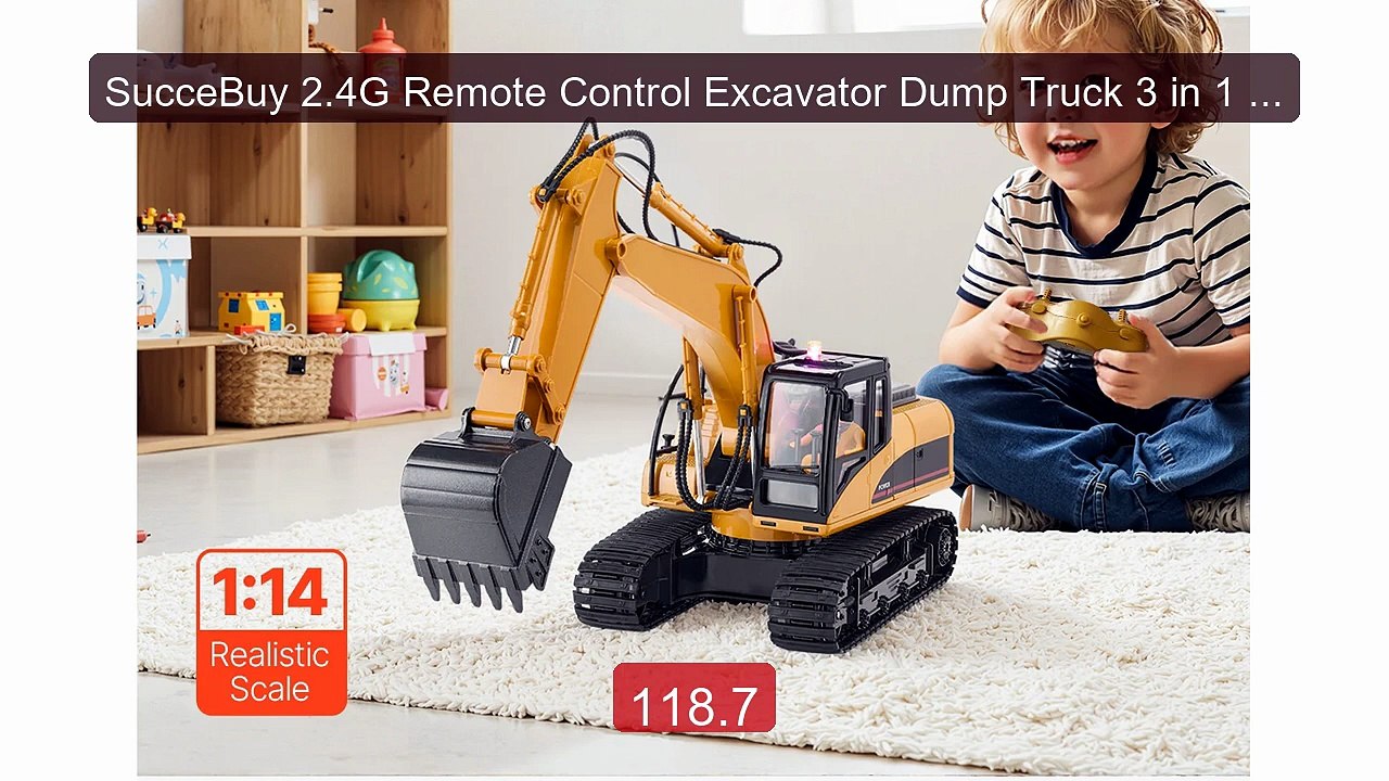 SucceBuy 2.4G Remote Control Excavator Dump Truck 3 in 1 RC Mo... -- Best Buy 2026 | Great Quality!