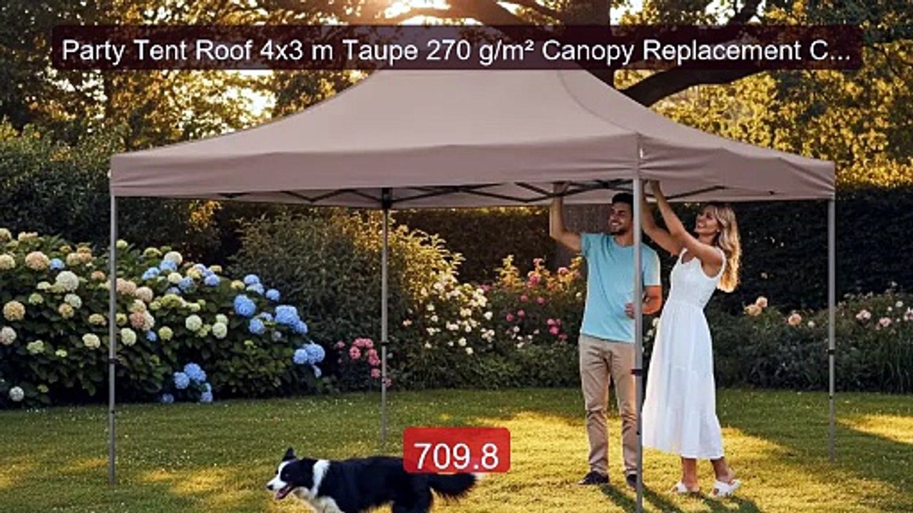 Party Tent Roof 4x3 m Taupe 270 g/m² Canopy Replacement Cov... -- Top Pick 2026 | Unbeatable Price!