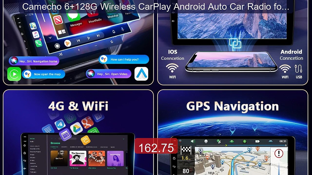 Camecho 6+128G Wireless CarPlay Android Auto Car Radio for Hyundai ... -- Top Rated 2026 | Buy Now!