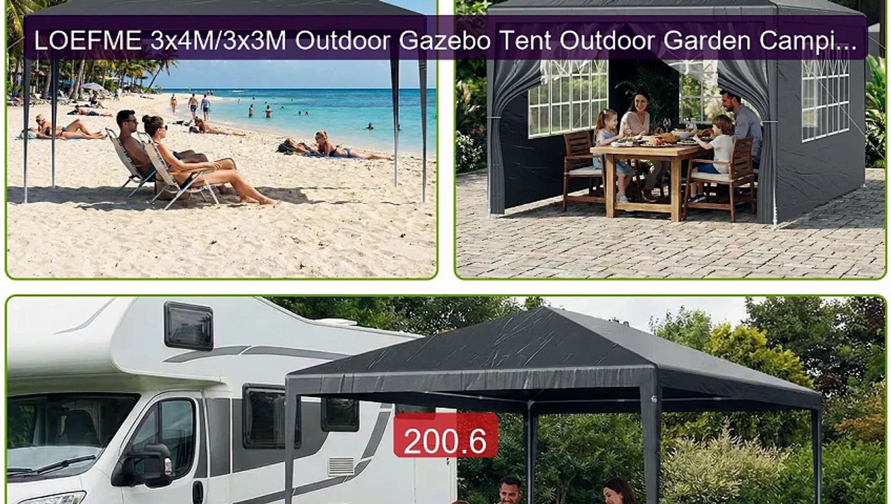 LOEFME 3x4M/3x3M Outdoor Gazebo Tent Outdoor Garden Camping Aw... -- Hot Deal 2026 | Limited Offer!