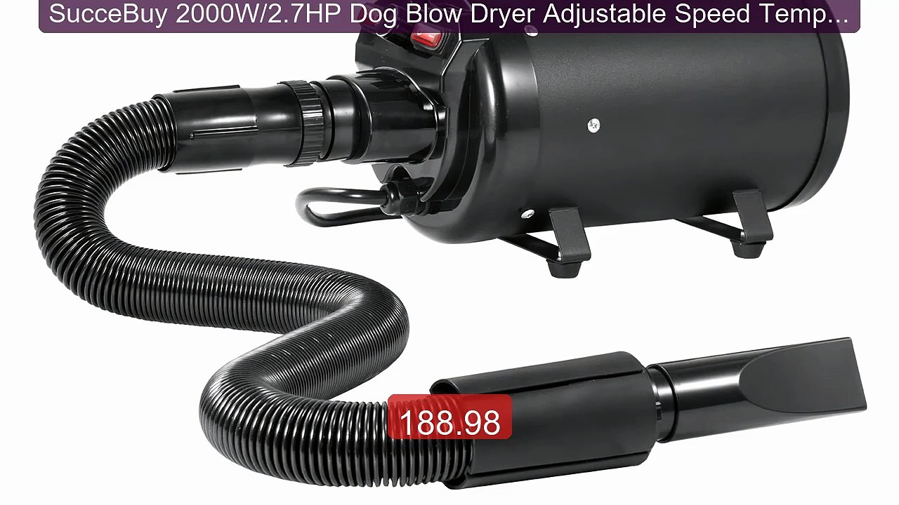 SucceBuy 2000W/2.7HP Dog Blow Dryer Adjustable Speed Temperatu... -- Best Buy 2026 | Great Quality!