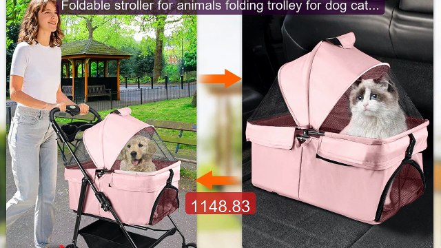 Foldable stroller for animals folding trolley for dog cat cup ... Hot Deal 2026 | Limited Offer!
