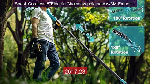 Seesii Cordless 8''Electric Chainsaw pole saw w/3M Extension P... Hot Deal 2026 | Limited Offer!