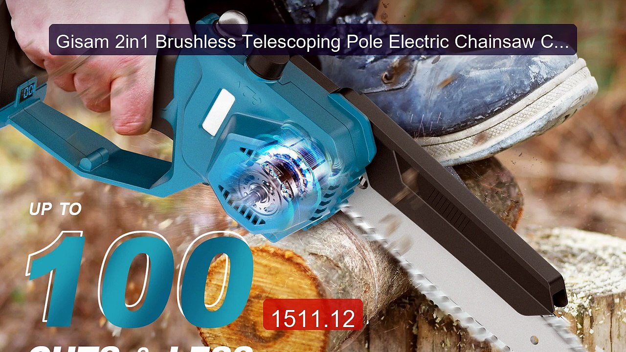 Gisam 2in1 Brushless Telescoping Pole Electric Chainsaw Cordle... -- Best Buy 2026 | Great Quality!