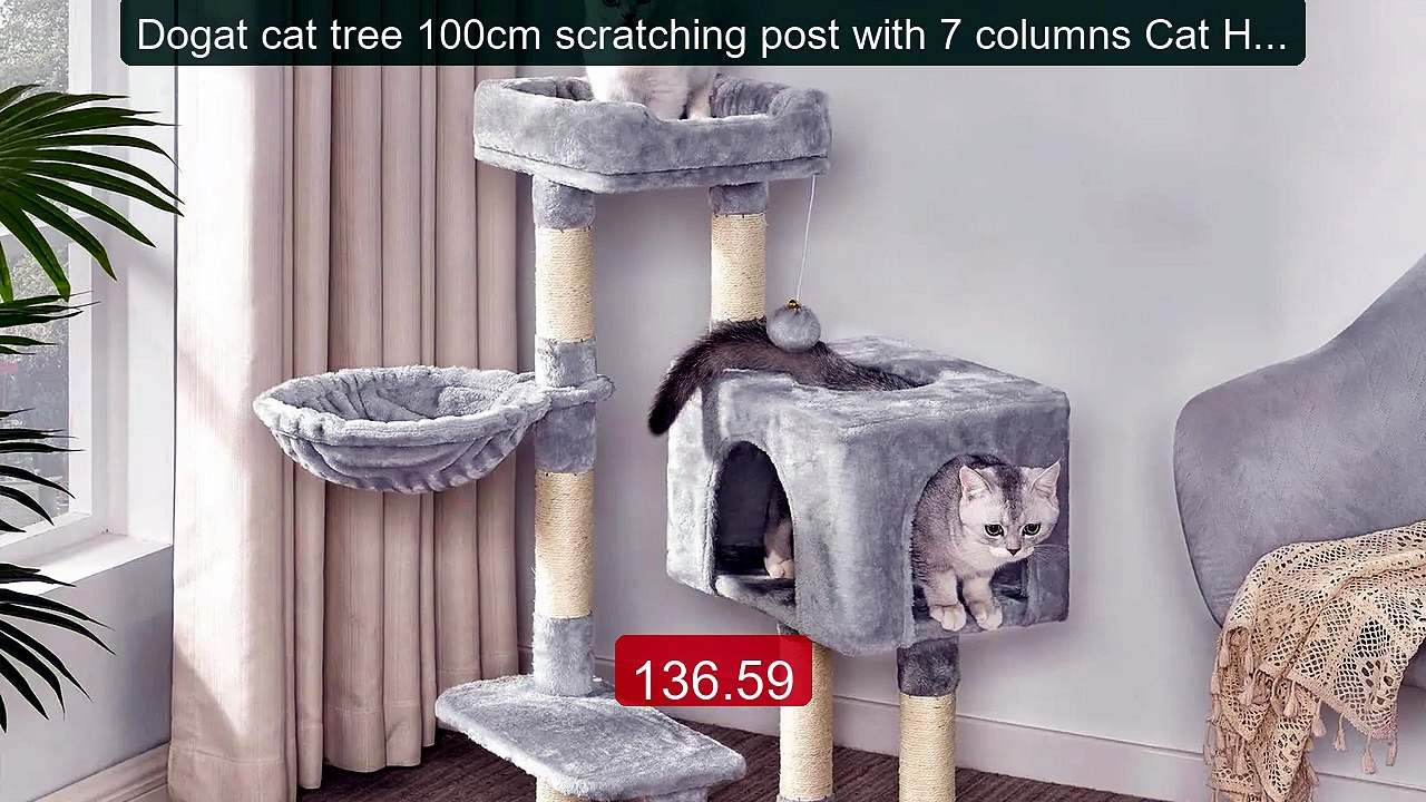 Dogat cat tree 100cm scratching post with 7 columns Cat House ... -- Hot Deal 2026 | Limited Offer!