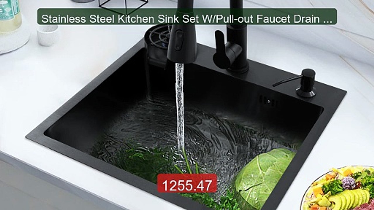 Stainless Steel Kitchen Sink Set W/Pull-out Faucet Drain Baske... -- Best Buy 2026 | Great Quality!