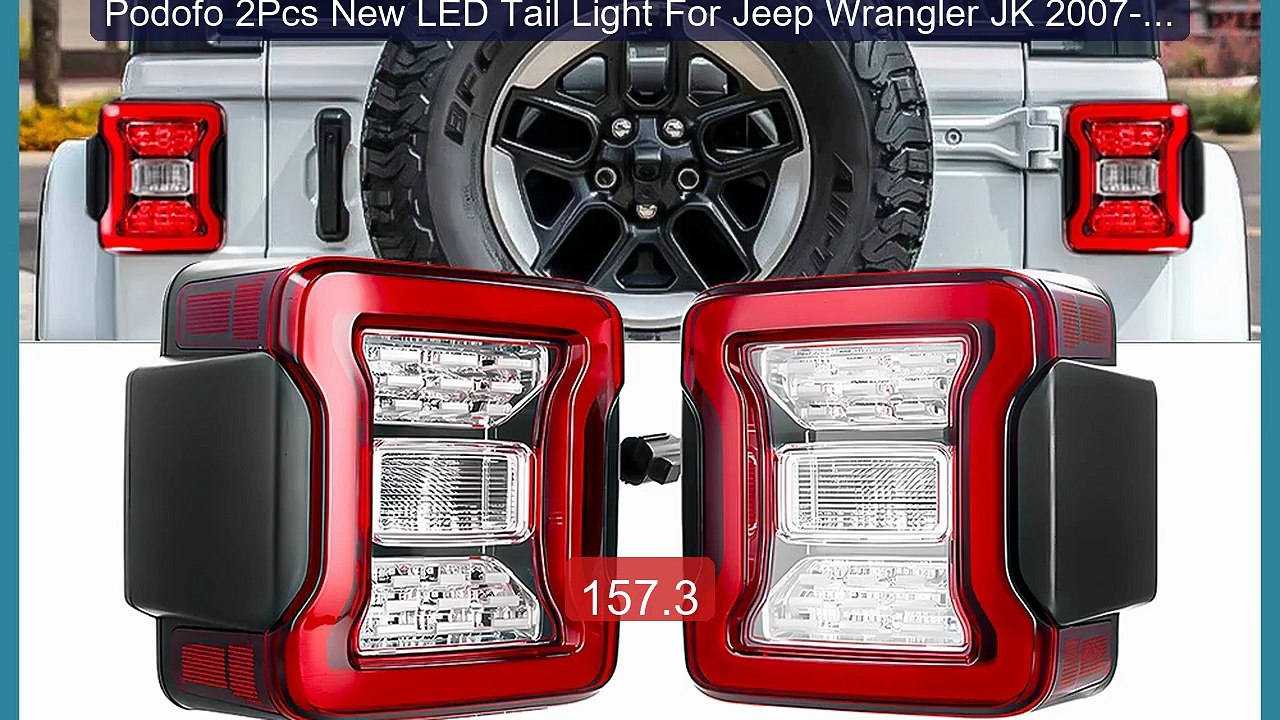 Podofo 2Pcs New LED Tail Light For Jeep Wrangler JK 2007-2018... -- Amazing Value 2026 | Must Have!