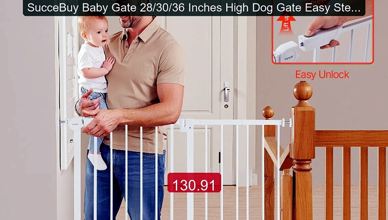 SucceBuy Baby Gate 28/30/36 Inches High Dog Gate Easy Step Wal... -- Hot Deal 2026 | Limited Offer!
