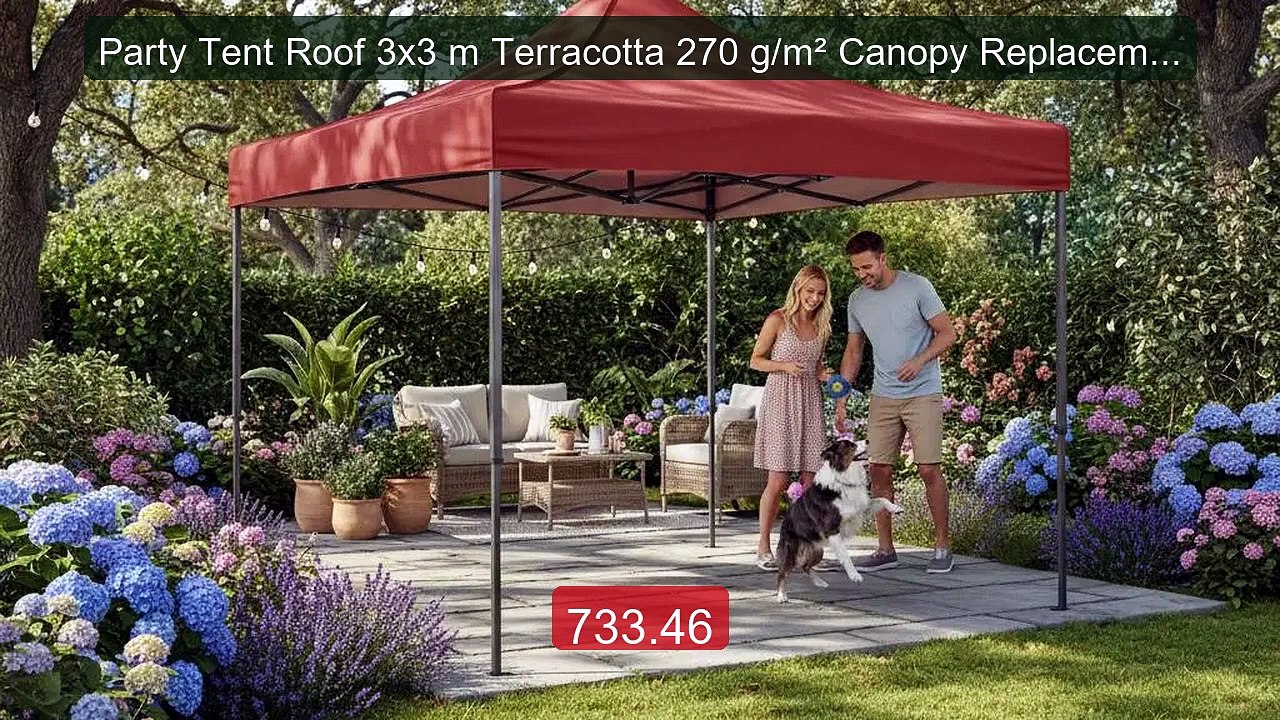 Party Tent Roof 3x3 m Terracotta 270 g/m² Canopy Replacement C... -- Hot Deal 2026 | Limited Offer!