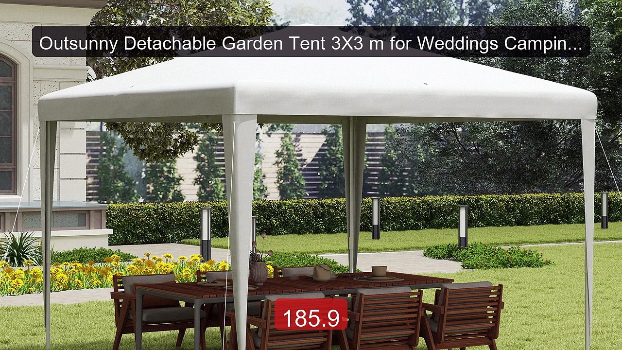Outsunny Detachable Garden Tent 3X3 m for Weddings Camping Pa... -- Amazing Value 2026 | Must Have!